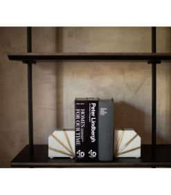 Serre-livres En Marbre Blanc Et Métal Doré - 10x5x10.5cm -Produits Menagers Boutique serre livres en marbre blanc et metal dore 10x5x105cm 2