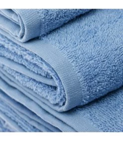 Serviette De Toilette 100% Coton Bleu Ciel - 50x100cm -Produits Menagers Boutique serviette de toilette 100 coton bleu ciel 50x100cm 2