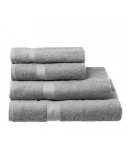 Serviette De Toilette 100% Coton Gris Clair - 50x100cm