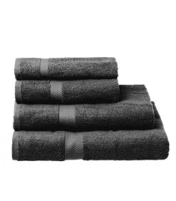 Serviette De Toilette 100% Coton Gris Foncé - 50x100cm