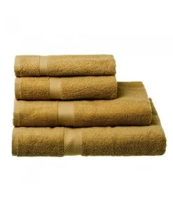 Serviette De Toilette 100% Coton Jaune Moutarde - 50x100cm