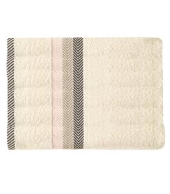 Serviette De Toilette Coton Blanc Crème 50x100cm