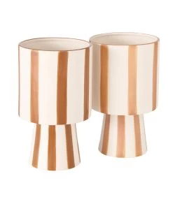 Set De 2 Cache-pots En Céramique Rayures