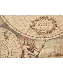 Set De 2 Cartes Du Monde Sur Toile En Lin Multicolore - 155x122cm -Produits Menagers Boutique set de 2 cartes du monde sur toile en lin multicolore 155x122cm 2