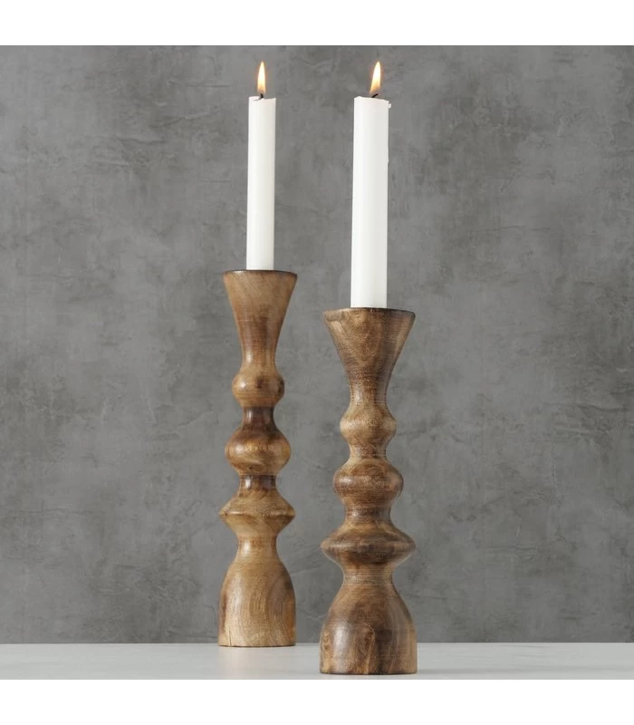 Set De 2 Chandeliers En Bois De Mangue - 23cm Et 30cm 4 Set De 2 Chandeliers En Bois De Mangue - 23cm Et 30cm – Image 2