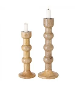 Set De 2 Chandeliers En Bois De Mangue