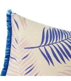 Set De 2 Coussins Feuillage Bleu Et Beige 45x45cm -Produits Menagers Boutique set de 2 coussins feuillage bleu et beige 45x45cm 1