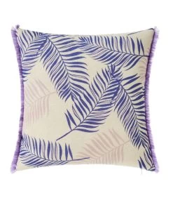 Set De 2 Coussins Feuillage Bleu Et Beige 45x45cm -Produits Menagers Boutique set de 2 coussins feuillage bleu et beige 45x45cm 3