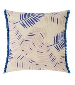 Set De 2 Coussins Feuillage Bleu Et Beige 45x45cm -Produits Menagers Boutique set de 2 coussins feuillage bleu et beige 45x45cm 4