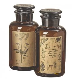 Set De 2 Flacons D'Apothicaire Décoratifs En Verre - 22cm