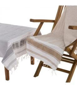 Set De 2 Foutas Coton Et Polyester Bleu Et Beige - 100x200cm -Produits Menagers Boutique set de 2 foutas coton et polyester bleu et beige 100x200cm 2