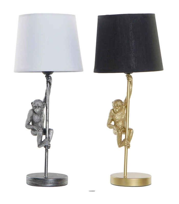 Set De 2 Lampes à Poser En Résine Singes - 20x20x49cm