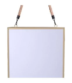 Set De 2 Miroirs Rectangulaires Suspendus Corde Noir Et Doré - 40x30cm -Produits Menagers Boutique set de 2 miroirs rectangulaires suspendus corde noir et dore 40x30cm 2