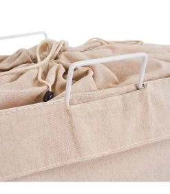 Set De 2 Paniers à Linge Gris Et Beige 38.5x22.5x60.5cm -Produits Menagers Boutique set de 2 paniers a linge gris et beige 385x225x605cm 3