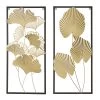 Set De 2 Panneaux Décoratifs Muraux En Métal Noir Et Doré Feuillage -Produits Menagers Boutique set de 2 panneaux decoratifs muraux en metal noir et dore feuillage