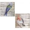 Set De 2 Peintures Sur Panneaux Bois Oiseaux Multicolores - 30x30cm -Produits Menagers Boutique set de 2 peintures sur panneaux bois oiseaux multicolores 30x30cm
