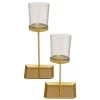Set De 2 Photophores Sur Pieds En Verre Et Métal Doré -Produits Menagers Boutique set de 2 photophores sur pieds en verre et metal dore