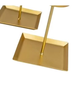 Set De 2 Photophores Sur Pieds En Verre Et Métal Doré -Produits Menagers Boutique set de 2 photophores sur pieds en verre et metal dore 2