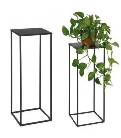 Set De 2 Sellettes En Métal Noir - Hauteur 70cm