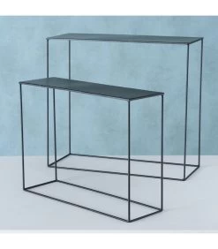 Set De 2 Supports Plantes En Métal Noir - 55x21x50cm -Produits Menagers Boutique set de 2 supports plantes en metal noir 55x21x50cm 2