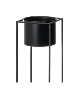 Set De 2 Supports Pots Plante En Métal Noir 20x20x76cm -Produits Menagers Boutique set de 2 supports pots plante en metal noir 20x20x76cm 2