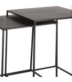 Set De 2 Tables Basses En Métal Noir 38x38x41.5cm -Produits Menagers Boutique set de 2 tables basses en metal noir 38x38x415cm 2