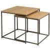 Set De 2 Tables Basses Gigognes Couleur Bois Naturel Et Métal Gris 50x50x50cm -Produits Menagers Boutique set de 2 tables basses gigognes couleur bois naturel et metal gris 50x50x50cm