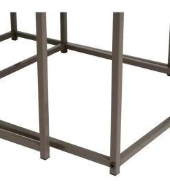 Set De 2 Tables Basses Gigognes Couleur Bois Naturel Et Métal Gris 50x50x50cm -Produits Menagers Boutique set de 2 tables basses gigognes couleur bois naturel et metal gris 50x50x50cm 2