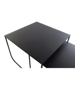 Set De 2 Tables Basses Gigognes En Métal Noir -Produits Menagers Boutique set de 2 tables basses gigognes en metal noir 3