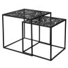 Set De 2 Tables Basses Gigognes En Métal Noir Ajouré Feuillage -Produits Menagers Boutique set de 2 tables basses gigognes en metal noir ajoure feuillage
