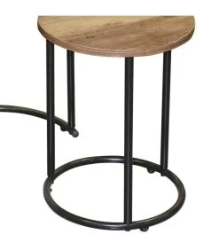 Set De 2 Tables D'appoint Rondes Gigognes En Bois Et Métal Noir -Produits Menagers Boutique set de 2 tables d appoint rondes gigognes en bois et metal noir 2