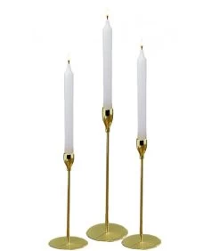 Set De 3 Chandeliers De Table Dorés