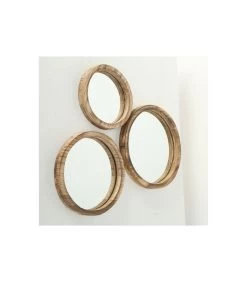 Set De 3 Miroirs Décoratifs Ronds En Bois -Produits Menagers Boutique set de 3 miroirs decoratifs ronds en bois 2
