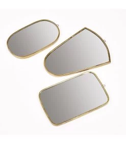 Set De 3 Miroirs Muraux Laiton Or Antique -Produits Menagers Boutique set de 3 miroirs muraux laiton or antique 1