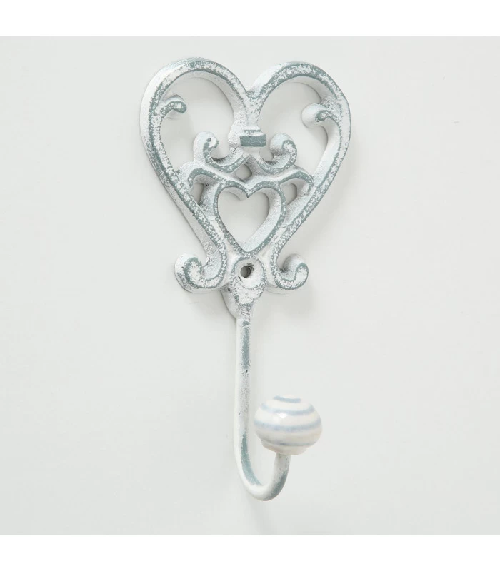 Set De 3 Patères Vieillies En Métal Blanc Et Gris Et Céramique 6 Set De 3 Patères Vieillies En Métal Blanc Et Gris Et Céramique – Image 4