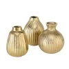 Set De 3 Petits Vases Design Dorés En Aluminium -Produits Menagers Boutique set de 3 petits vases design dores en aluminium