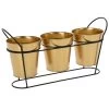 Set De 3 Pots Plantes Dorés Avec Support Métal Noir -Produits Menagers Boutique set de 3 pots plantes dores avec support metal noir