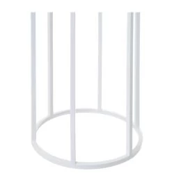 Set De 3 Sellettes Rondes En Métal Blanc Et Plateaux Bois 31x31x81cm -Produits Menagers Boutique set de 3 sellettes rondes en metal blanc et plateaux bois 31x31x81cm 3