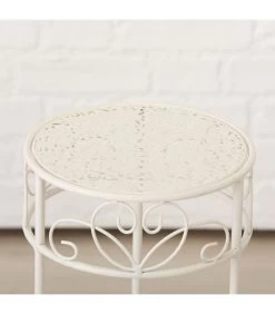 Set De 3 Supports Pots Plantes En Métal Blanc -Produits Menagers Boutique set de 3 supports pots plantes en metal blanc 2