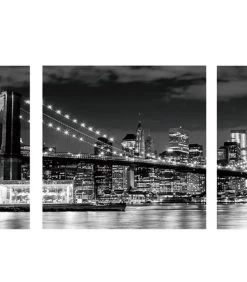 Set De 3 Tableaux Décoratifs Photo Brooklyn Bridge 50x50cm -Produits Menagers Boutique set de 3 tableaux decoratifs photo brooklyn bridge 50x50cm 2