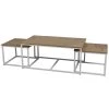Set De 3 Tables Basses Gigognes Bois Et Métal Blanc 100xx60x45cm -Produits Menagers Boutique set de 3 tables basses gigognes bois et metal blanc 100xx60x45cm