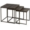 Set De 3 Tables Basses Gigognes Bois Et Métal Gris 40x40x42cm -Produits Menagers Boutique set de 3 tables basses gigognes bois et metal gris 40x40x42cm
