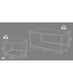 Set De 3 Tables Basses Gigognes Métal Noir 7 Set De 3 Tables Basses Gigognes Métal Noir -Produits Menagers Boutique set de 3 tables basses gigognes metal noir 2