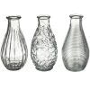 Set De 3 Vases En Verre - 6.8x6.8x14cm -Produits Menagers Boutique set de 3 vases en verre 68x68x14cm