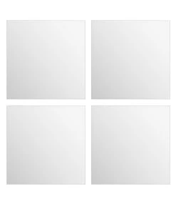 Set De 4 Miroirs Carrés Adhésifs - 20x20x0.1cm