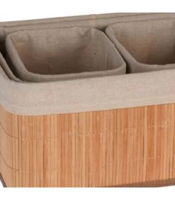 Set De 4 Paniers De Rangement En Bambou Pour Salle De Bain -Produits Menagers Boutique set de 4 paniers de rangement en bambou pour salle de bain 1