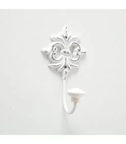 Set De 4 Patères Vieillies En Métal Blanchi Et Céramique -Produits Menagers Boutique set de 4 pateres vieillies en metal blanchi et ceramique 2