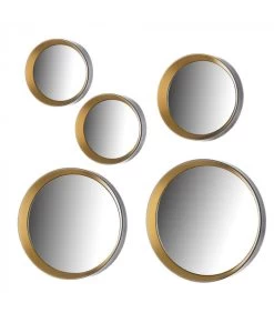 Set De 5 Miroirs Ronds Dorés