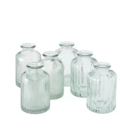 Set De 6 Petits Vases Soliflores En Verre 6x6x10cm