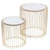 Set De Tables Basses Rondes En Métal Doré Et Plateaux Miroirs -Produits Menagers Boutique set de tables basses rondes en metal dore et plateaux miroirs